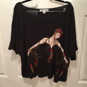 Oversized black 20’s flapper beaded shirt